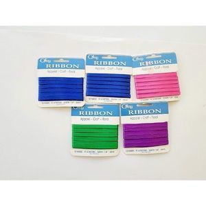 50 Yards Vintage Offray Ribbon 5 cards 10 yards card Sew Craft Quilt Fabric Trim